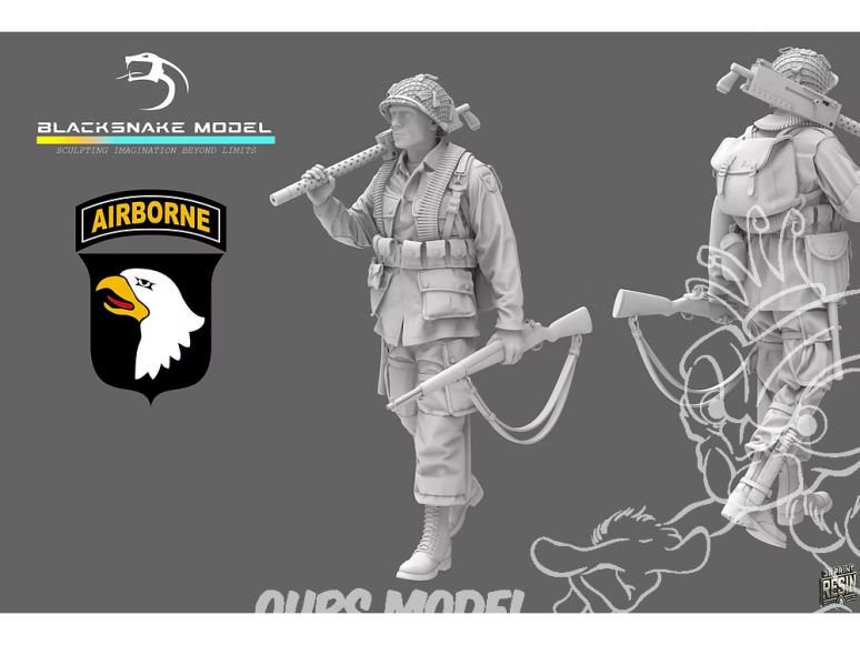 Blacksnake Model figurine ST-13-72 Soldat 101st Airborne figurine 13 1/72