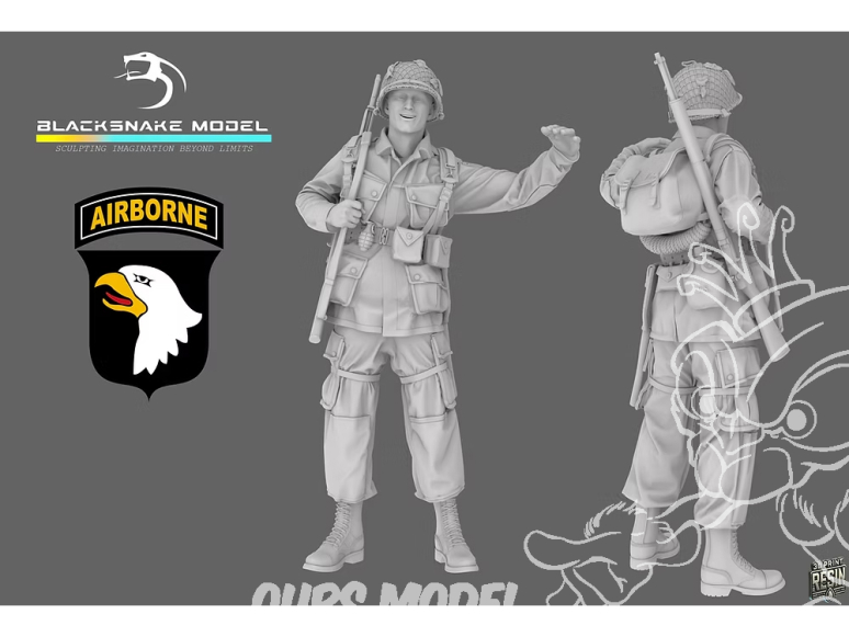 Blacksnake Model figurine ST-16-72 Soldat 101st Airborne figurine 16 pause photo 1/72