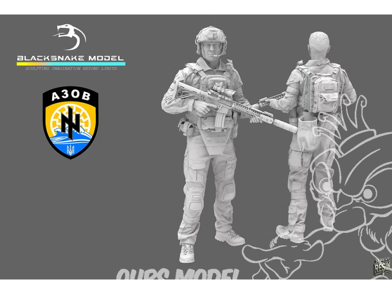 Blacksnake Model figurine UKS-01-72 Soldat Ukrainien AZOV figurine 1 1/72
