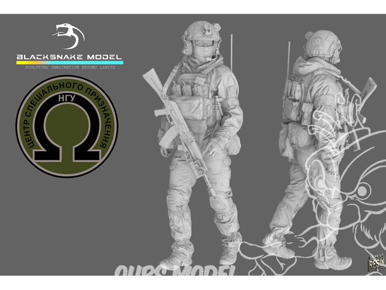 Blacksnake Model figurine UKS-12-72 Soldat Ukrainien Omega figurine 12 Opérateur des forces spéciales 1/72