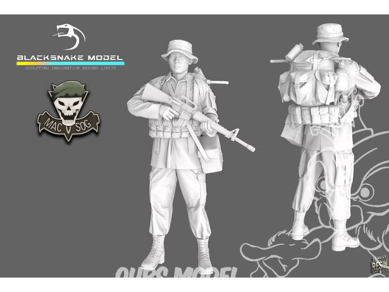 Blacksnake Model figurine SOG-03-72 Soldat MACV SOG figurine 3 1/72