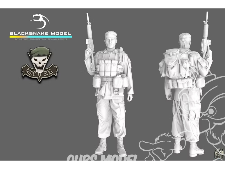 Blacksnake Model figurine SOG-04-72 Soldat MACV SOG figurine 4 1/72