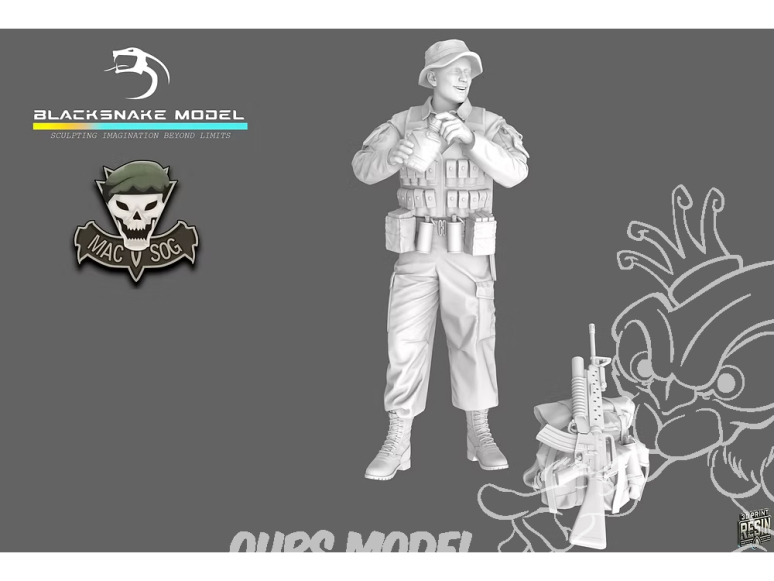 Blacksnake Model figurine SOG-10-72 Soldat MACV SOG figurine 10 1/72