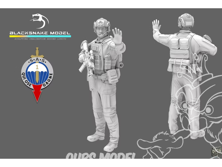 Blacksnake Model figurine SAS-06-72 Soldat Français 1er RPIMA figurine 6 1/72