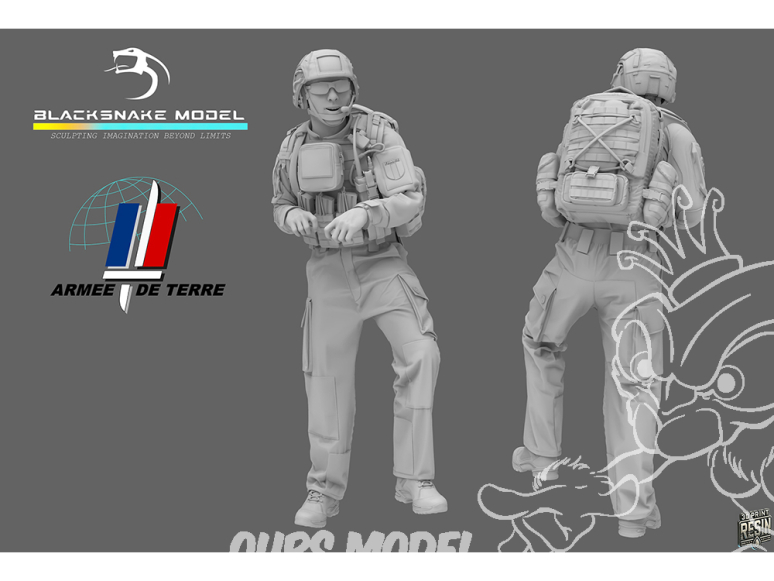 Blacksnake Model figurine FR-03-72 Soldat Français "Mitrailleur" Figurine 3 1/72