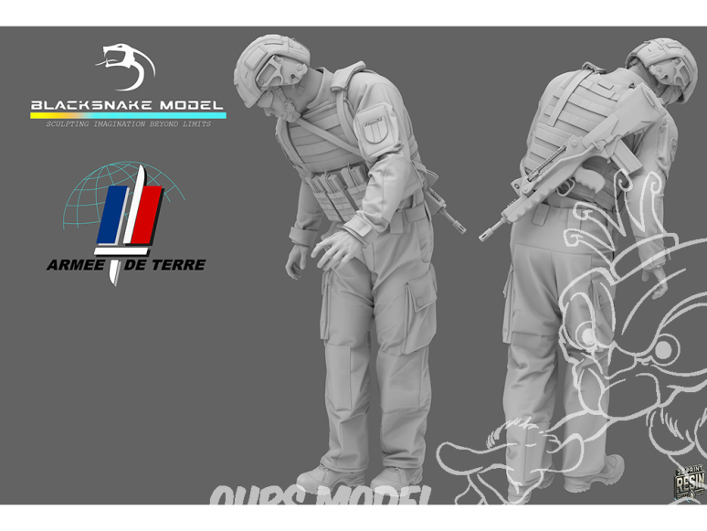 Blacksnake Model figurine FR-04-72 Soldat Français "Artilleur 02" Figurine 4 1/72