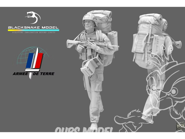 Blacksnake Model figurine FR-08-72 Soldat Français "Optic Eryx" Figurine 8 1/72