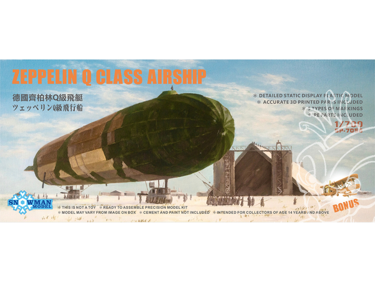 Snowman model maquette bateau SP-7056 Dirigeable de classe Q Zeppelin 1/700