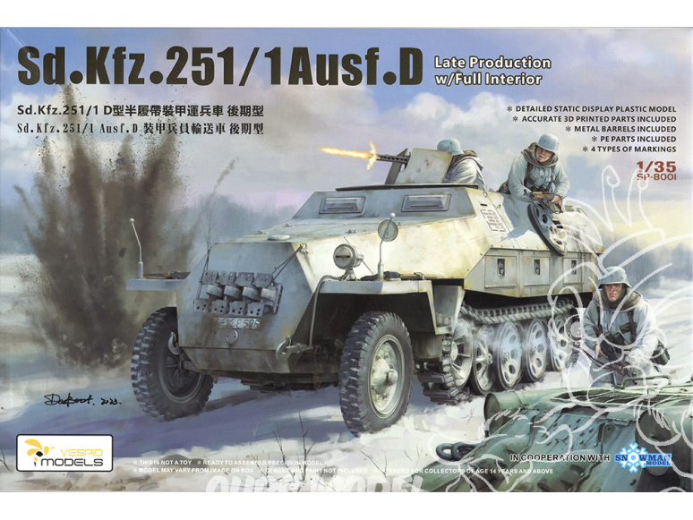 Vespid Models maquette militaire SP-001 Sd.Kfz. 251/1 Ausf.D Late Production intérieur complet 1/35