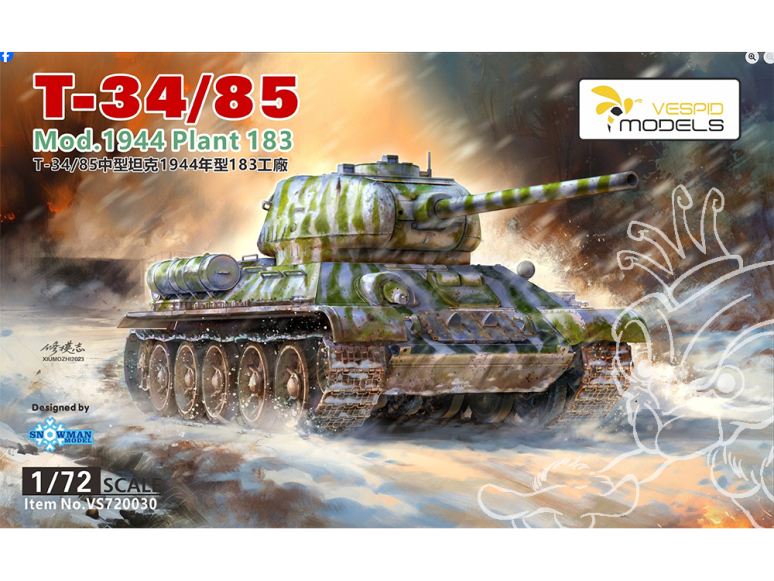 Vespid Models maquette militaire VS720030 T-34/85 Medium Tank Mod.1944 Plant 183 1/72