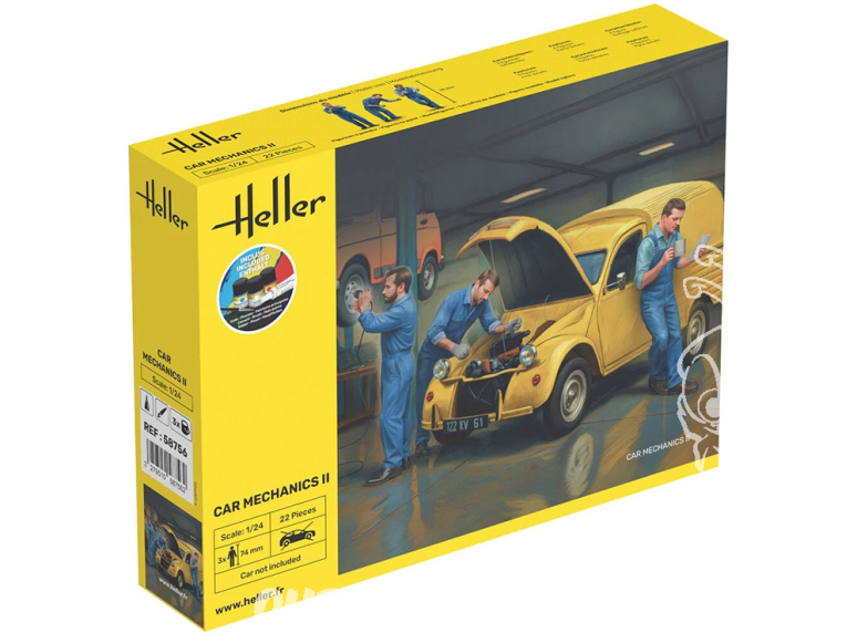 Heller maquette voiture 58756 STARTER KIT Mécaniciens automobile inclus peintures principale colle et pinceau 1/24