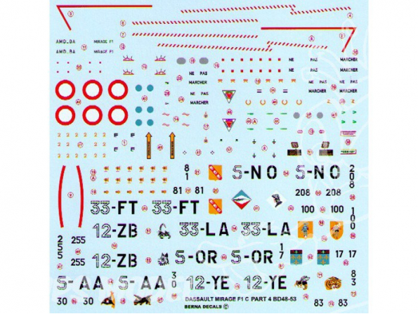 Decalques Berna decals BD48-53 DASSAULT MIRAGE F1 C Partie 4 1/48