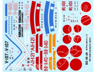 Decalques Berna decals BD48-59 MITSUBISHI ZERO A6M2 MODEL 21 1/48