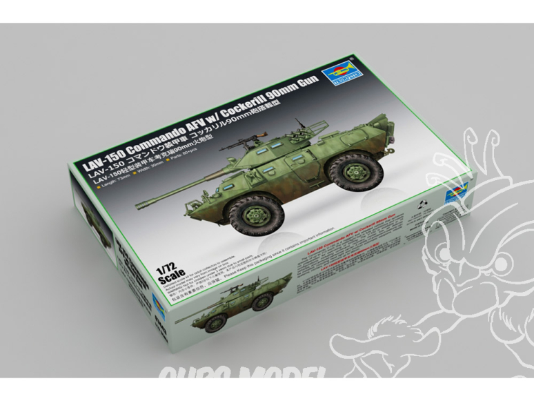 Trumpeter maquette militaire 07443 Véhicule blindé de combat LAV-150 Commando avec canon Cockerill de 90 mm 1/72