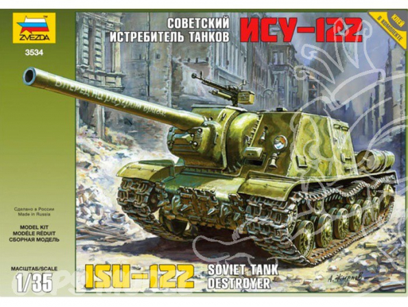 Zvezda maquette plastique 3534 Canon Automoteur Sovietique ISU-122 1/35