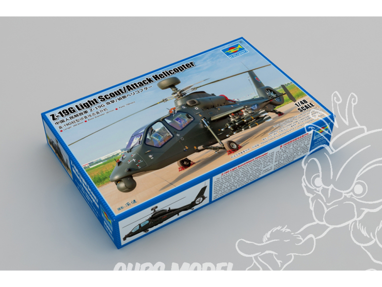 Trumpeter maquette hélicoptére 05851 Hélicoptère léger de reconnaissance et d'attaque Z-19G 1/48
