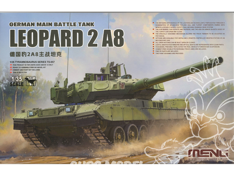 Meng maquette militaire TS-057 le Leopard 2A8 1/35
