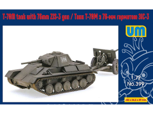 UM Unimodels maquettes militaire 399 Char T-70M avec canon 76mm ZIS-3 1/72