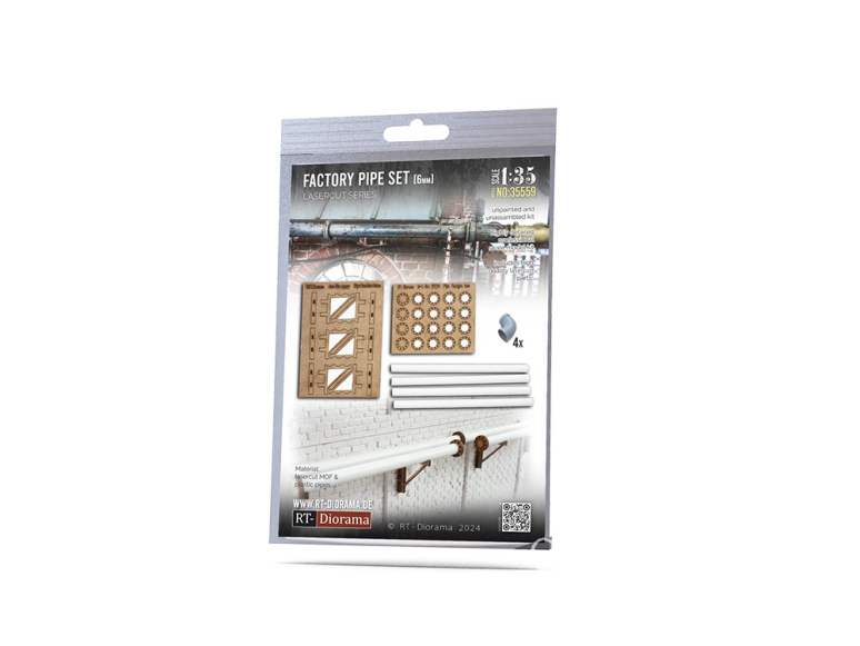 RT-Diorama 35559 Ensemble de tuyaux d'usine 6 mm 1/35