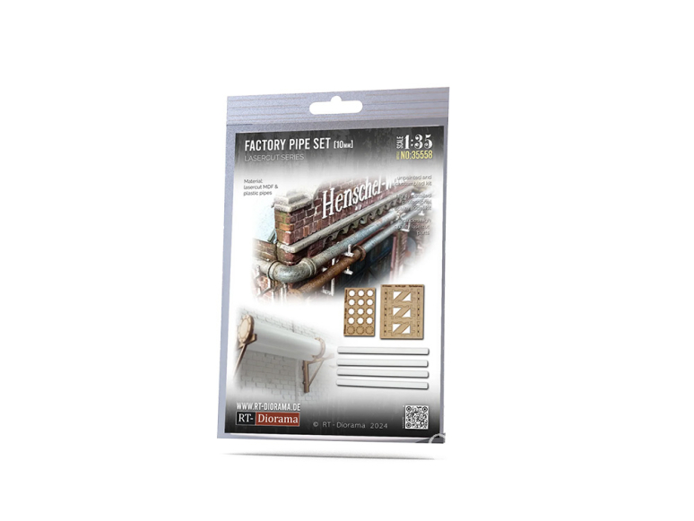 RT-Diorama 35558 Ensemble de tuyaux d'usine 10 mm 1/35