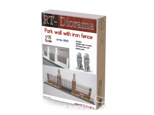 RT-Diorama 35276K Mur du parc avec clôture en fer Ceramique 1/35