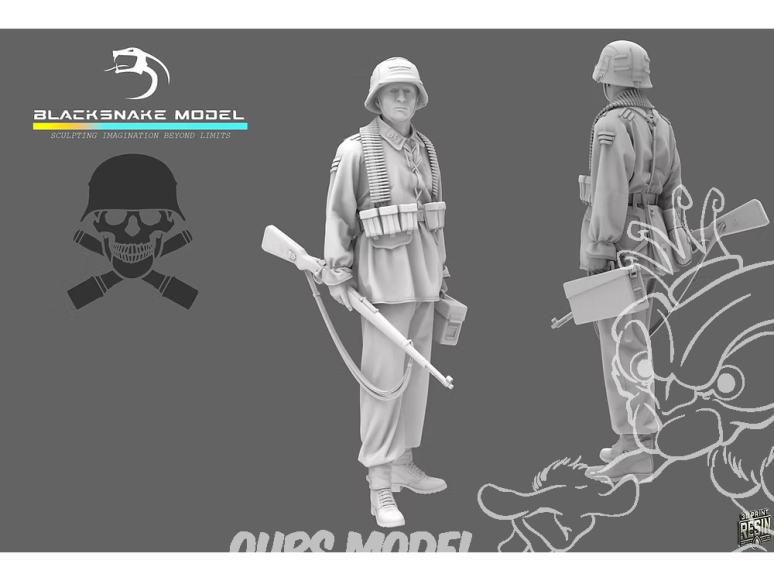 Blacksnake Model figurine Waffen-11-72 Soldat Allemand Waffen SS figurine 11 1/72