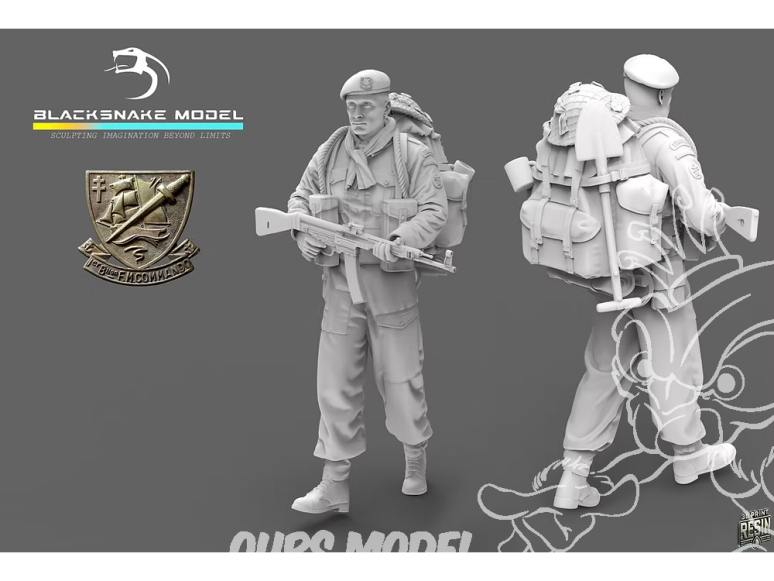 Blacksnake Model figurine K-08-48 Soldat commando Kieffer figurine 8 Chef de groupe 1/48