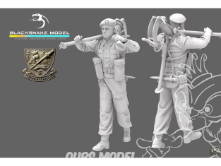 Blacksnake Model figurine K-14-48 Soldat commando Kieffer figurine 14 Fusilier Trépied Vickers 1/48