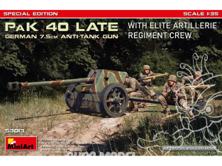 Mini Art maquette militaire 53013 Canon allemand PaK 40 7,5 cm Late avec équipage régiment d'artillerie ÉDITION SPÉCIALE 1/35