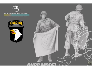 Blacksnake Model figurine ST-15-48 Soldat 101st Airborne figurine 15 drapeau Allemand capturé 1/48