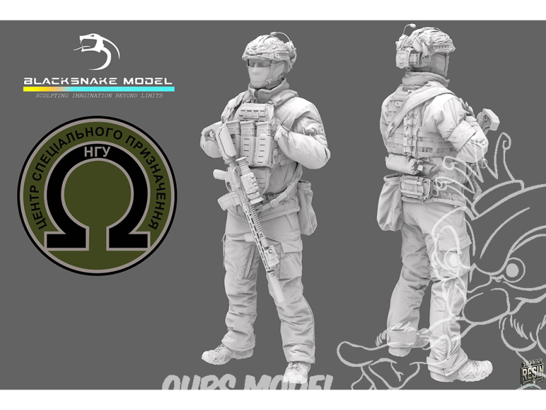 Blacksnake Model figurine UKS-05-48 Soldat Ukrainien Omega figurine 5 Opérateur des forces spéciales 1/48