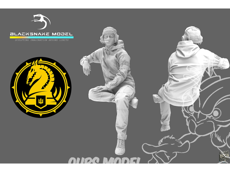 Blacksnake Model figurine UKS-11-48 Equipage Bradley Ukrainien figurine 11 47eme Brigade Mécanisée 1/48