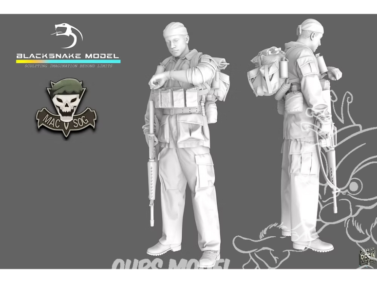 Blacksnake Model figurine SOG-09-48 Soldat MACV SOG figurine 9 1/48