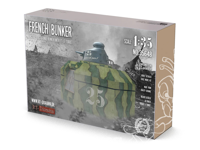 RT-Diorama 35648 Bunker français avec tourelle FT imprimlé 3D 1/35