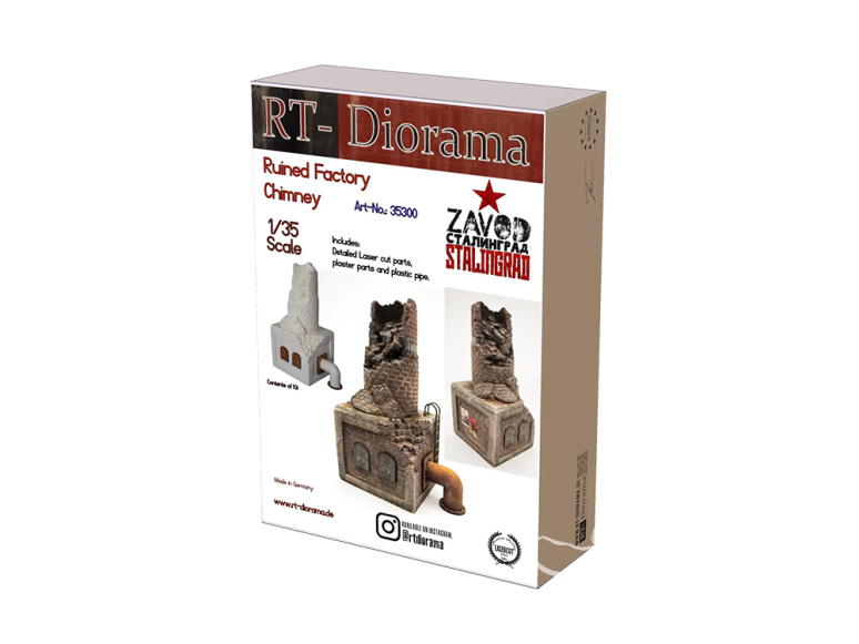 RT-Diorama 35300 Cheminée d'usine en ruine 1/35