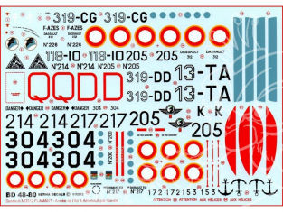 Decalques Berna decals BD48-80 DASSAULT MD312 FLAMANT Armee de l Air & Aeronautique Navale 1/48
