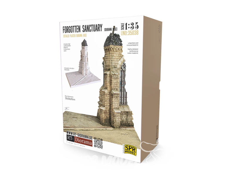 RT-Diorama 35038 Socle de diorama d'angle de petite église 1/35