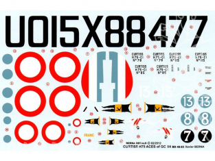 Decalques Berna decals BD48-83 CURTISS H-75 ACES OF GC I/4 1/48