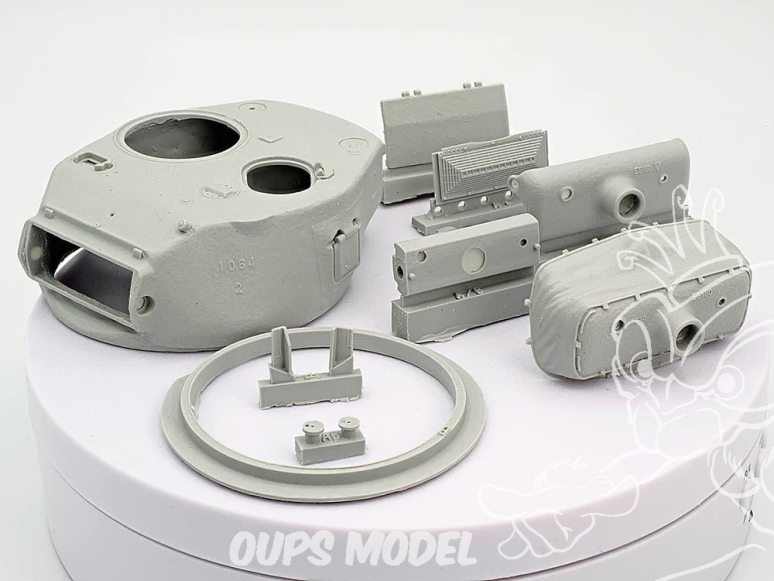 HD Models maquette HDM35198 Ensemble B Tourelle T23 acier Union Steel trappe de chargement ovale pour M4A1 76/E8 1/35