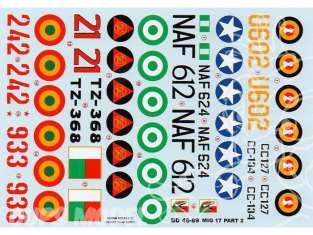 Decalques Berna decals BD48-89 MiG-17 AFRICAN AIR FORCES Partie 2 1/48