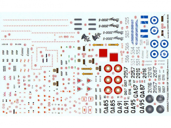 Decalques Berna decals BD48-93 MIRAGE 2000-5 OF THE WORLD 1/48