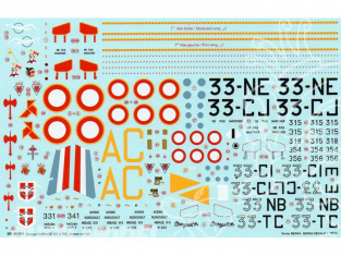 Decalques Berna decals BD48-101 Dassault MIRAGE IIIR & RD - Armee de l Air 1/48