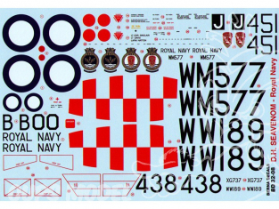 Decalques Berna decals BD32-08 DE HAVILLAND SEA VENOM Royal Navy 1/32