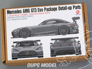 Hobby Design kit d'amélioration voiture HD03-0675 Details Evo package Mercedes AMG GT3 Tamiya 1/24