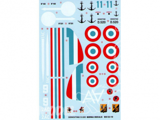 Decalques Berna decals BD32-10 DEWOITINE D.520 1/32