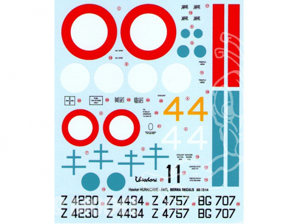 Decalques Berna decals BD32-14 Hurricane Mk.1 ALSACE 1/32