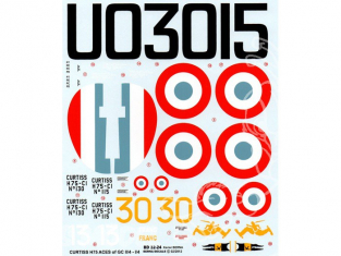 Decalques Berna decals BD32-24 CURTISS H-75 ACES OF GC I/4 - II/4 1/32