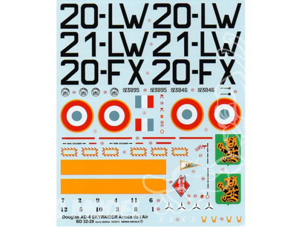 Decalques Berna decals BD32-29 DOUGLAS AD-4 SKYRAIDER Armee de l Air 1/32