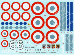 Decalques Berna decals BD32-31 Messerschmitt aux couleurs Francaises 1/32