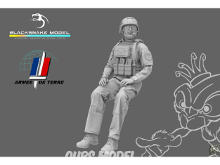 Blacksnake Model figurine FR-02-48 Soldat Français "Chef de bord" Figurine 2 1/48